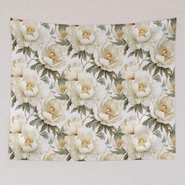 Item preview, Painterly white peonies designed and sold by Adriano Carrideo.