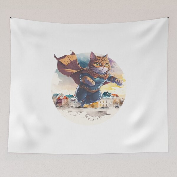 Item preview, Super Hero Cat Cartoon Whimsi Color | Unique Cat Lover Gift Idea designed and sold by MaFleiva.