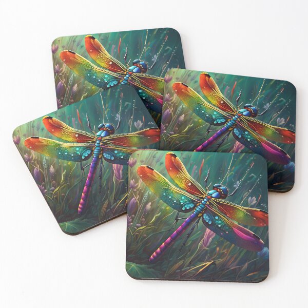 Item preview, Colorful Vibrant Dragonfly Illustration designed and sold by smudgedesigns.