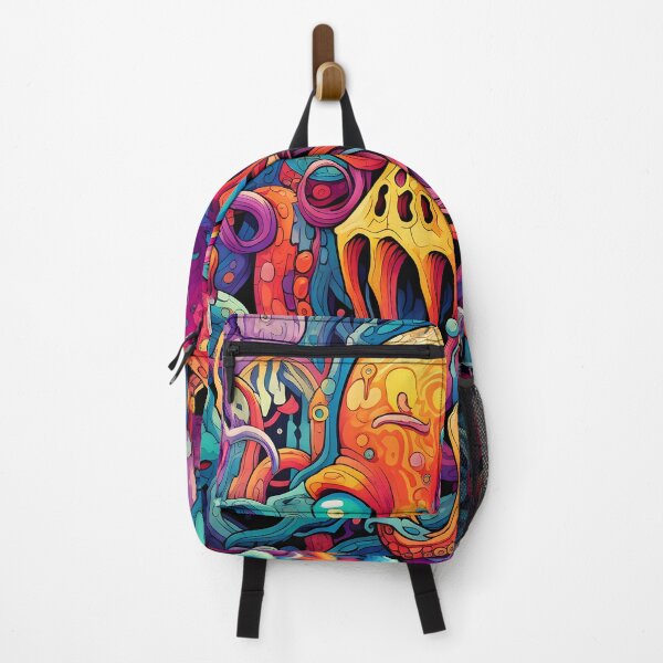 Item preview, Cosmic Portal XV: A Psychedelic Mural of Alien Creatures and Chaotic Doodles in Vibrant Colors. designed and sold by InsaneLEDP.