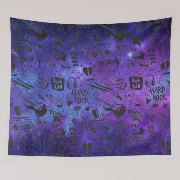 Item preview, Rock Music Pattern On Purple Blue designed and sold by Profitrip.