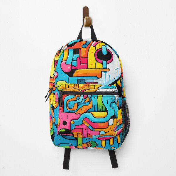 Item preview, Cosmic Portal XVIII: A Psychedelic Mural of Alien Creatures and Chaotic Doodles in Vibrant Colors. designed and sold by InsaneLEDP.