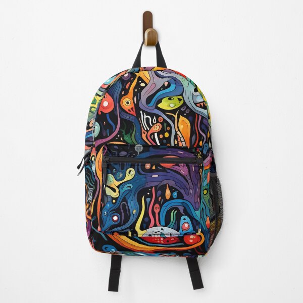 Item preview, Cosmic Portal XX: A Psychedelic Mural of Alien Creatures and Chaotic Doodles in Vibrant Colors. designed and sold by InsaneLEDP.