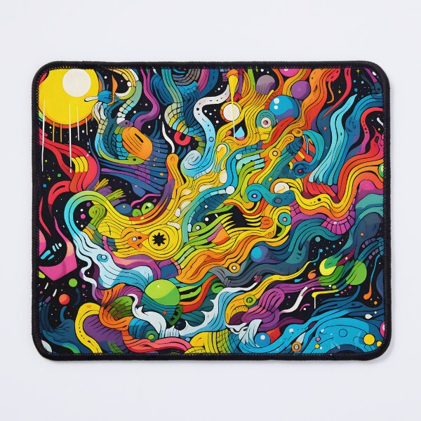 Item preview, Cosmic Portal XXI: A Psychedelic Mural of Alien Creatures and Chaotic Doodles in Vibrant Colors. designed and sold by InsaneLEDP.