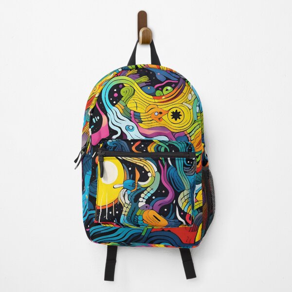 Item preview, Cosmic Portal XXI: A Psychedelic Mural of Alien Creatures and Chaotic Doodles in Vibrant Colors. designed and sold by InsaneLEDP.