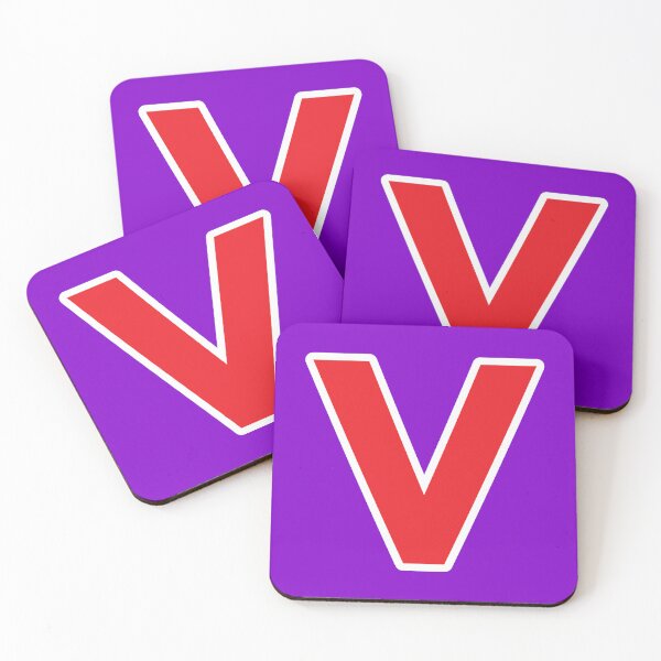 Item preview, V — Initial — The Letter V — Red and White designed and sold by GoodSequel.
