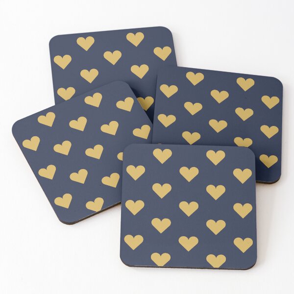 Item preview, Medium GOLD and NAVY BLUE LOVE HEARTS designed and sold by RachelMacht.