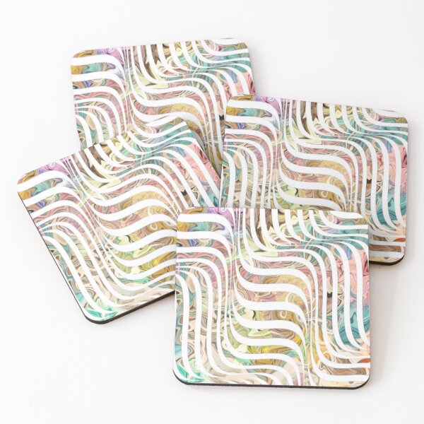 Item preview, White wavy lines on pastel colors designed and sold by AnnabellaRh.