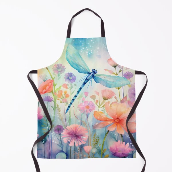 Item preview, Watercolour Pastel Colours Wildflowers Dragonfly designed and sold by MTJ-Mushrooms.