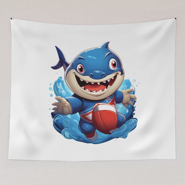 Item preview, Shark playing football designed and sold by joiedesing.