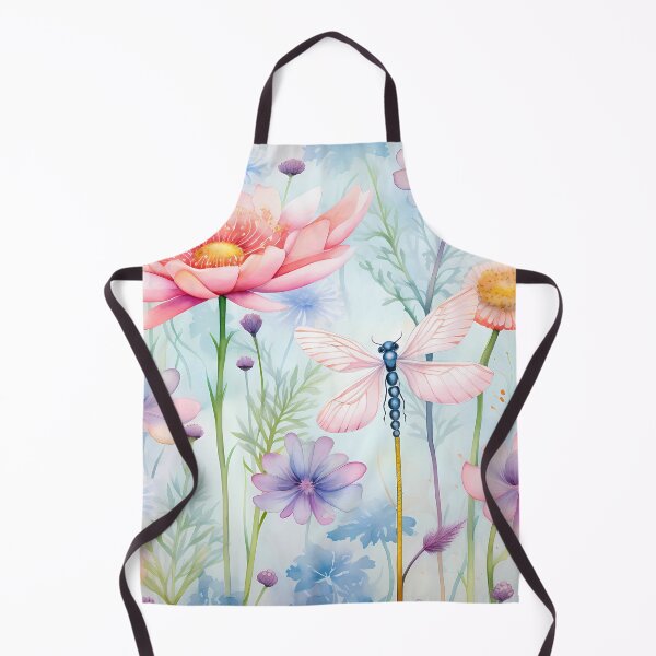 Artikelvorschau, Watercolour Pastel Colours Wildflowers Dragonfly entworfen und verkauft von MTJ-Mushrooms.