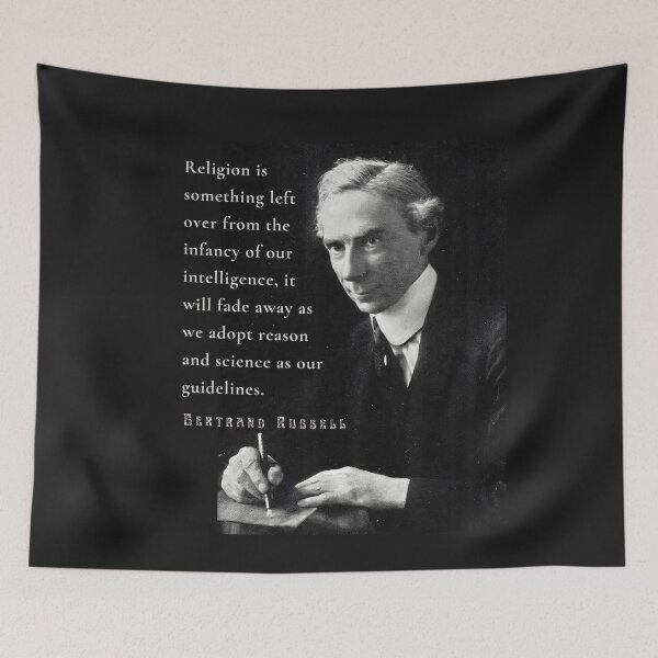 Item preview, Bertrand Russell quote: Religion is something left over from the infancy of our intelligence... designed and sold by artbleed.