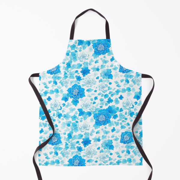 Item preview, Beautiful White and Blue Hygendra Flower Print Pattern designed and sold by Rae-SunshineArt.