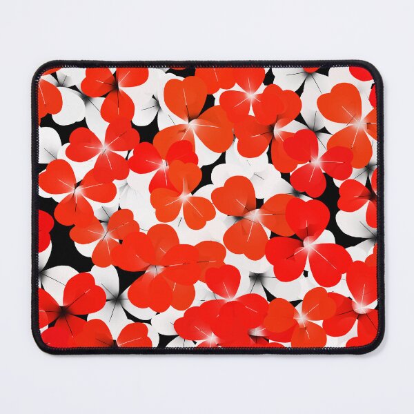 Item preview, Red and White Petals on Black designed and sold by Sun-Soles.