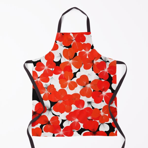 Item preview, Red and White Petals on Black designed and sold by Sun-Soles.