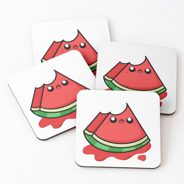 Item preview, Half-eaten Juicy  Cute Cartoon Watermelon || Kawaii designed and sold by cookingwithten.