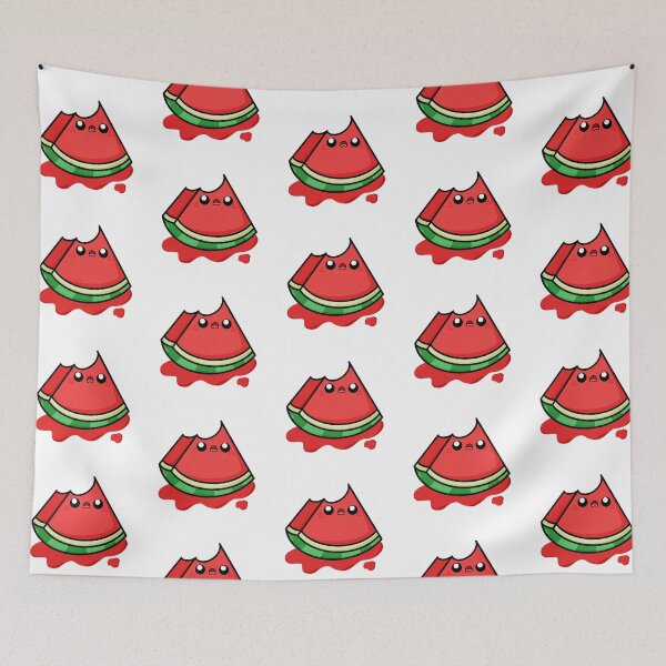 Item preview, Half-eaten Juicy  Cute Cartoon Watermelon || Kawaii designed and sold by cookingwithten.