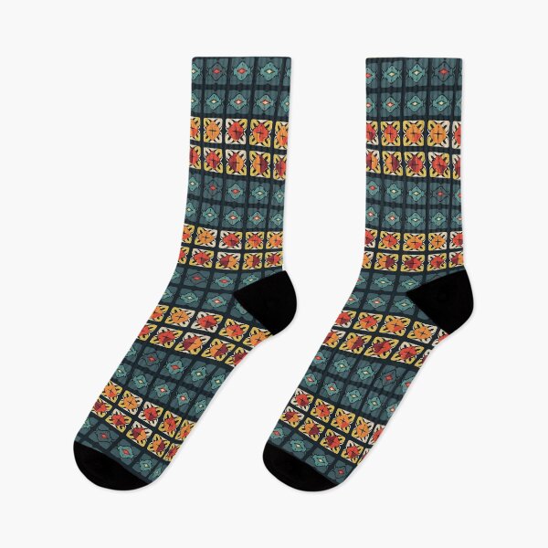Item preview, Art Deco Pattern Inspired by Vintage Roland 808 - Bold Red, Orange, Teal Palette designed and sold by Retro-ArtDeco.