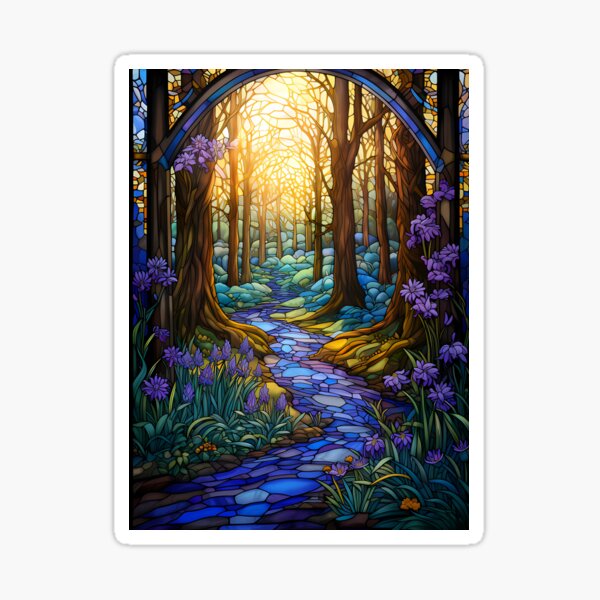 Item preview, Forest Path Stained Glass designed and sold by tropicaltee.