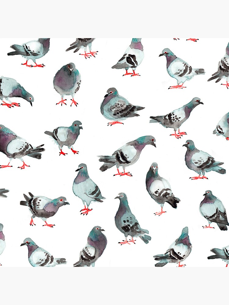 Thumbnail 4 of 4, Pillow, The pigeons designed and sold by Chabdpointcom.