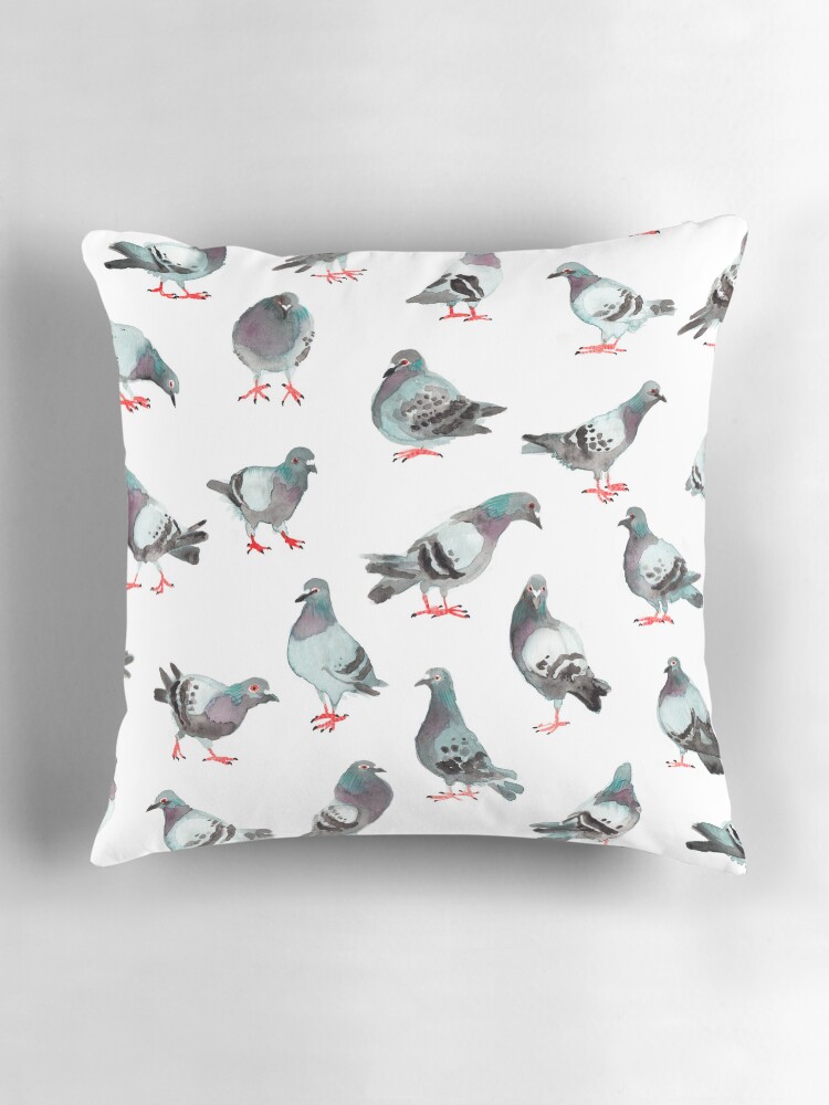 Thumbnail 3 of 4, Pillow, The pigeons designed and sold by Chabdpointcom.