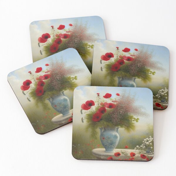 Item preview, Poppies in a beautiful antique vase - There is a beautiful openness that opens like a flower just to smell. designed and sold by FotoworldEdel.