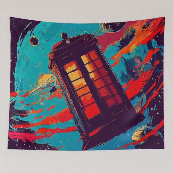Item preview, Phone booth in space pattern designed and sold by TomFrontierArt.