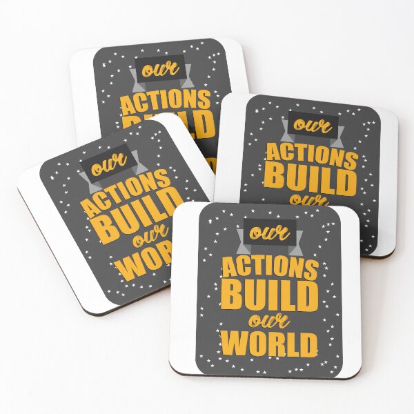 Item preview, Our Action Build Our World typography design sticker designed and sold by vikyky.