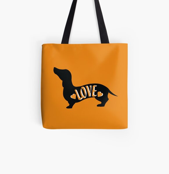 L'amour est un teckel Tote bag doublé