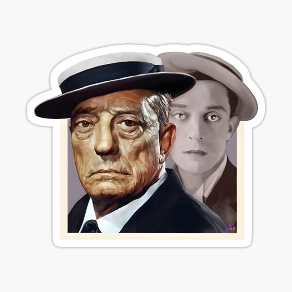 Artikel-Vorschau von Ghosts Digitales Gemälde von Buster Keaton von Nicolette Olivier, einzelnes und sich wiederholendes Muster, wählen Sie Ihren eigenen Hintergrund, designt und verkauft von Nicolette Olivier.