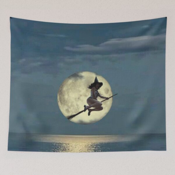 Item preview, Witch On Broom With Full Moon designed and sold by Profitrip.