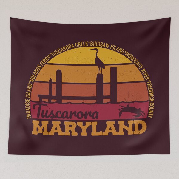 Item preview, Tuscarora Maryland Sunset Retro Vintage Local Pride Logo designed and sold by CRHPOD20.
