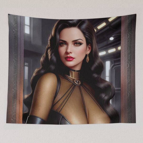 Item preview, The Mysterious Devallia Quentus Beautiful AI Concept Art Portrait by Xzendor7 designed and sold by Xzendor7 Digital Art Creations.