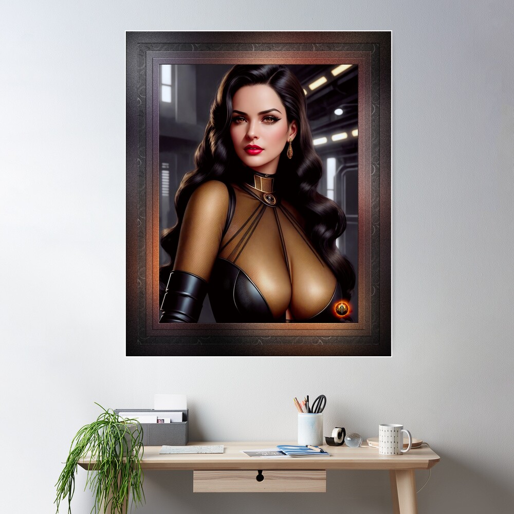The Mysterious Devallia Quentus Beautiful AI Concept Art Portrait by Xzendor7 Wall Decor Poster
