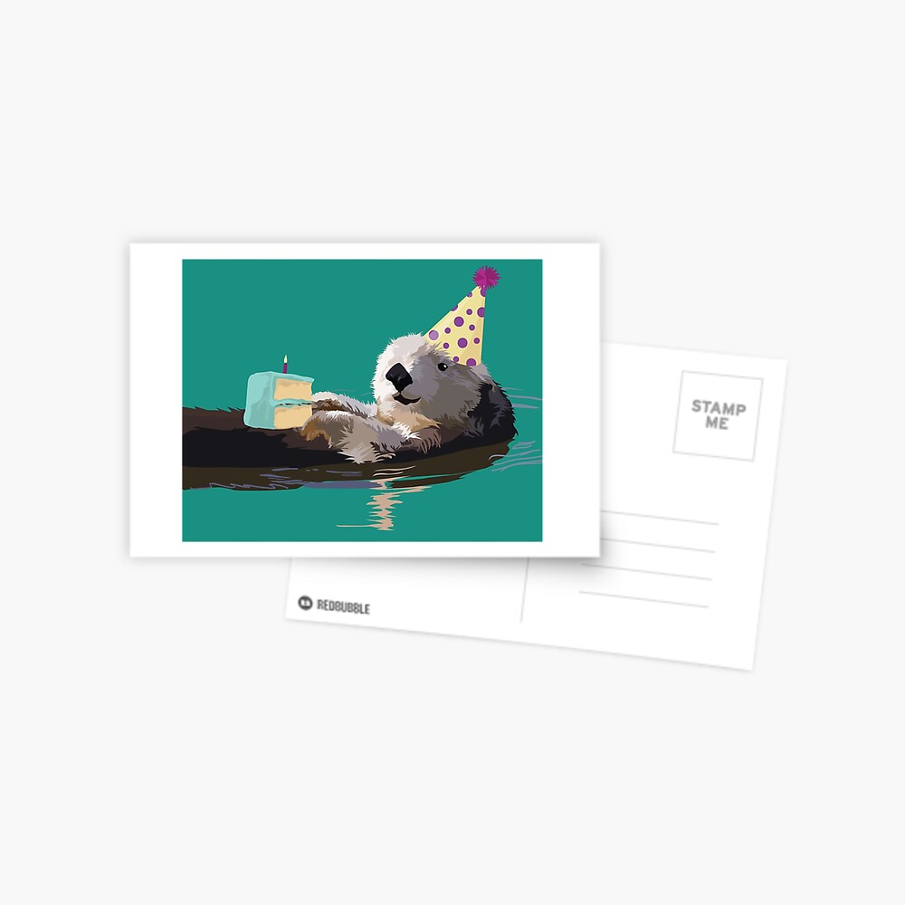 Carte De Vœux Fete D Anniversaire De Loutre Par Ladysparrowhawk Redbubble