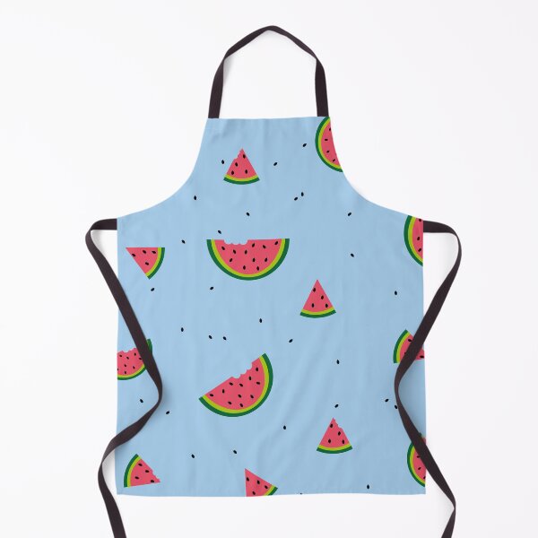 Item preview, Colorful print of watermelon pieces on light blue background designed and sold by Martapp.