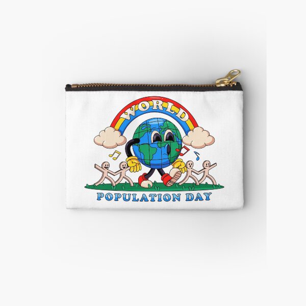 Item preview, World population day, earth walks happily while holding on to paper humans designed and sold by Kevyn Adha.