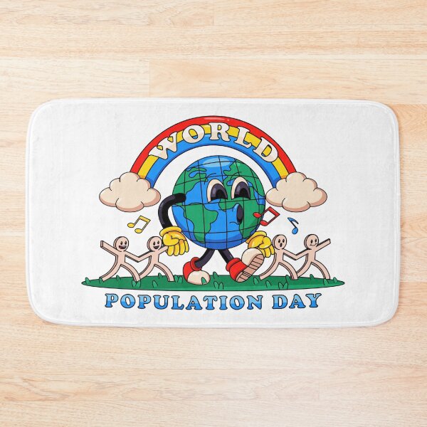 Item preview, World population day, earth walks happily while holding on to paper humans designed and sold by Kevyn Adha.