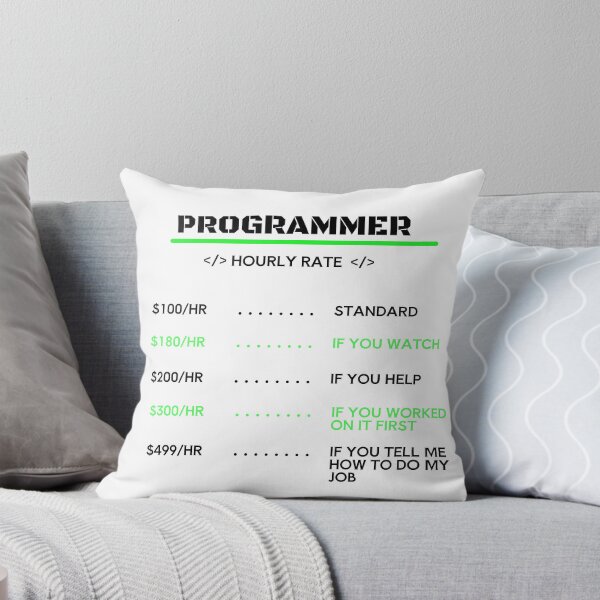 Item preview, programmer hourly rate designed and sold by Asmalekie.