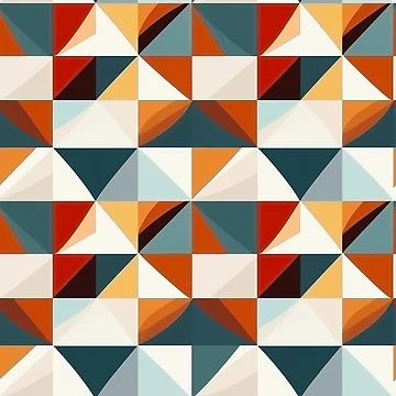 Artwork thumbnail, Retro Geometric Triangles Abstract Pattern by Amy Olsen