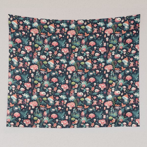 Item preview, Weird but cute japanese inspired cartoon pattern print kawai anime manga designed and sold by PatternWeird.