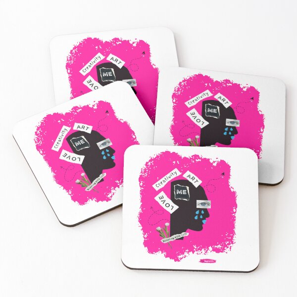 Item preview, Creative Unique Black Head Pink Splash Design designed and sold by KatrinSur.