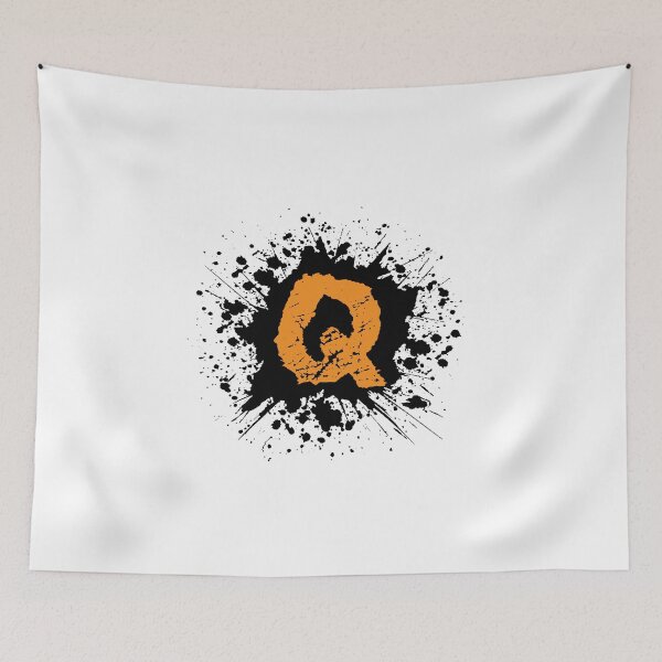 Item preview, Monogram Q Grunge Black Grunge Splatter designed and sold by simplymonogram.