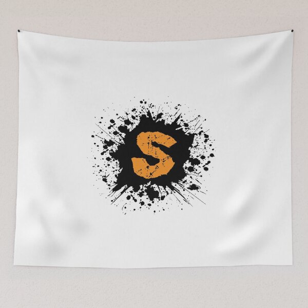 Item preview, Monogram S Grunge Black Grunge Splatter designed and sold by simplymonogram.
