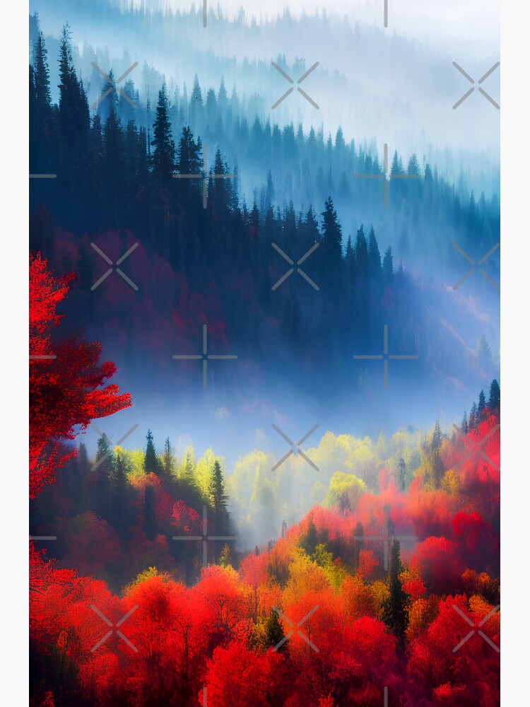 Painted Watercolor Foggy Forest Sticker