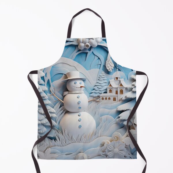 Item preview, Snowman winter scene blue and white designed and sold by Inktown.