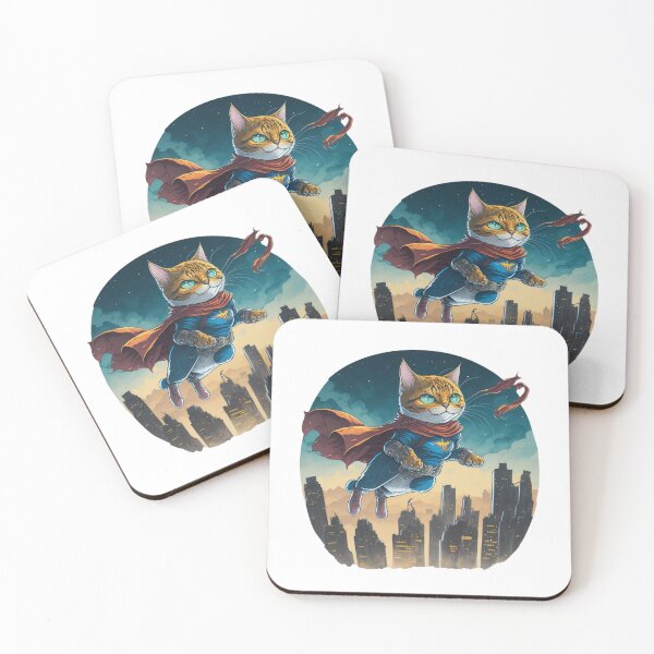 Item preview, Super Hero Cat Cartoon Flint Color | Unique Cat Lover Gift Idea designed and sold by MaFleiva.