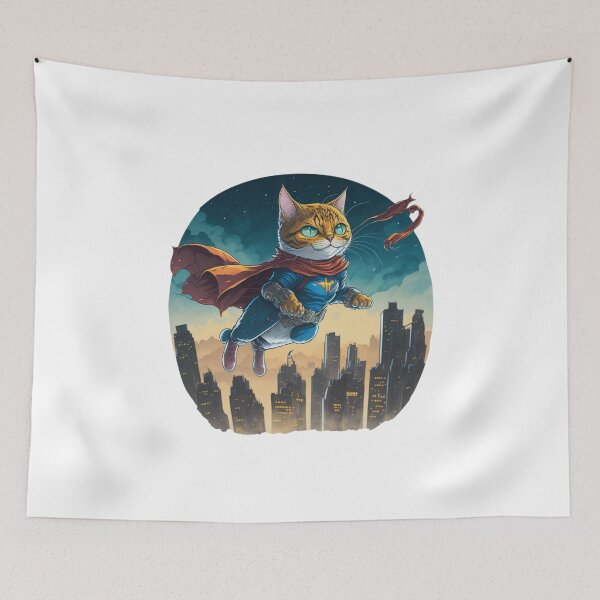 Item preview, Super Hero Cat Cartoon Flint Color | Unique Cat Lover Gift Idea designed and sold by MaFleiva.
