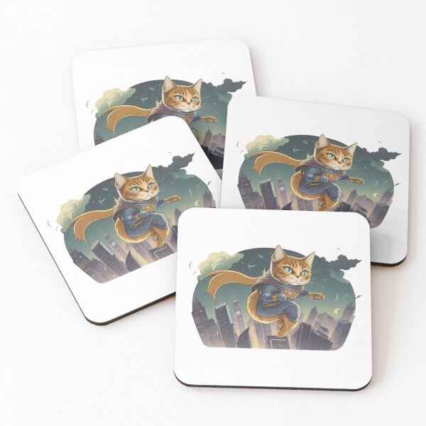 Item preview, Super Hero Cat Cartoon Latte Color | Unique Cat Lover Gift Idea designed and sold by MaFleiva.