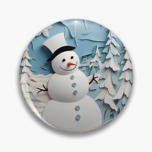 Item preview, Snowman winter scene blue and white cream designed and sold by Inktown.
